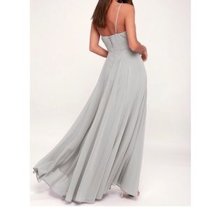 Light grey long formal dress! Only worn once!